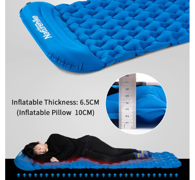 Килимок надувний Naturehike FC-10 (NH19Z012-P) з подушкою