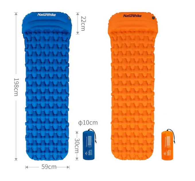 Килимок надувний Naturehike FC-10 (NH19Z012-P) з подушкою